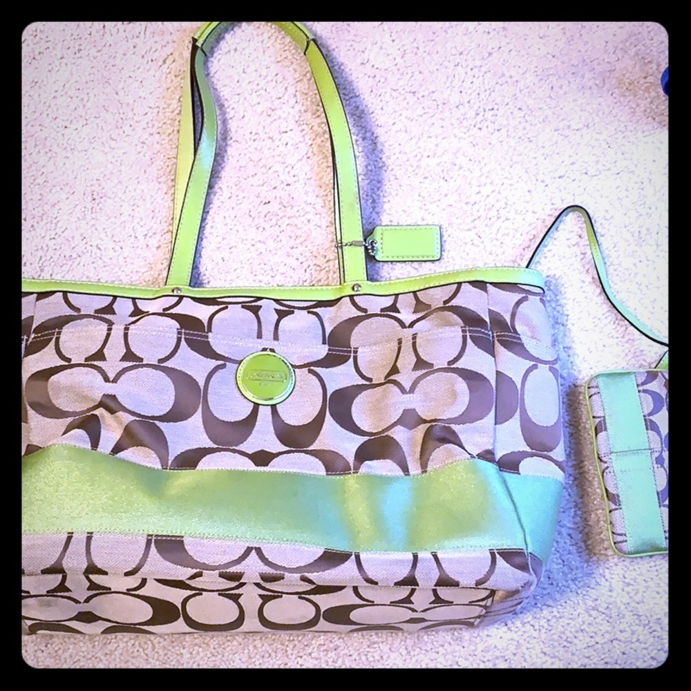 Coach Diaper Bag with matching wristlet